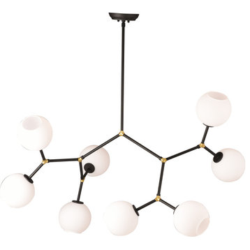 Atom 8 Pendant Lighting, White, Black