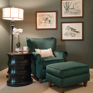 Fresh Green & Burnt Orange Traditional Master Bedroom