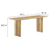 Amistad 60" Wood Dining Table and Bench 2 Piece Set - Oak