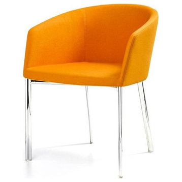 Barclay 4-Leg Armchair, Orange Leatherette