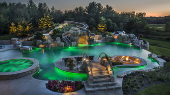 Infinity Edge Pool with LED Lighting Green