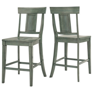 Arbor Hill Panelled Back Counter Chair, Set of 2, Antique Sage Green