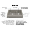 Karran Retrofit Farmhouse Quartz 34" Double Offset Bowl Sink, Concrete
