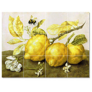 Giovanna Garzoni Fruit Vegetables Painting Ceramic Tile Mural #16, 17"x12.75"