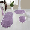 Allure Collection Absorbent Cotton Machine Washable 3-Piece Rug Set, Purple