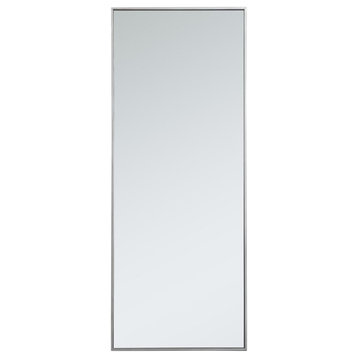 Elegant Decor Eternity 60" x 24" Contemporary Metal Frame Mirror in Silver
