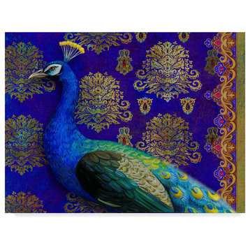 Maria Rytova 'Indian Peacock' Canvas Art, 32"x24"