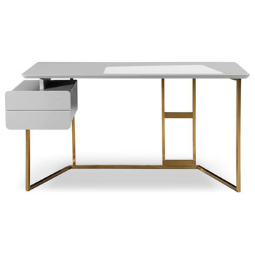 George Modern Gray and Bronze Desk