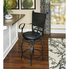 Linon Ellie Big & Tall Swivel Counter Stool Faux Leather Padded Seat in Black