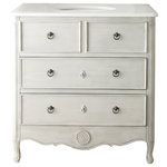 Benton Collection - 34" Cottage Look Daleville Bathroom Sink Vanity, Distressed Gray, Without Mirror - *Please Note*