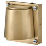 HInkley - Hinkley Scout 6.75" Single LED Light Wall Sconce, Heritage Brass - Scout subtly catches your eye with its modern design and contrasting decorative screws. The bold, square style makes an impactful statement no matter where it lives, providing plenty of downward light for functionality. The Scout family of fixtures is the perfect balance of strong and functional.