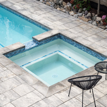 In-Ground Spa with Borghini Turquoise Tile