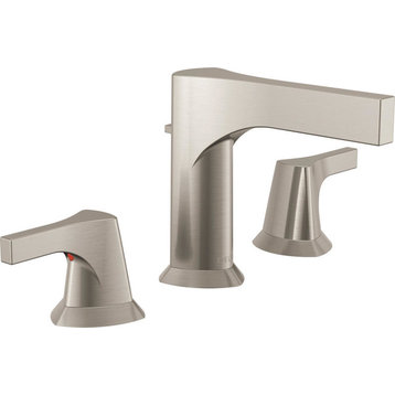 Delta Zura Two Handle Widespread Bathroom Faucet, Stainless, 3574-SSMPU-DST