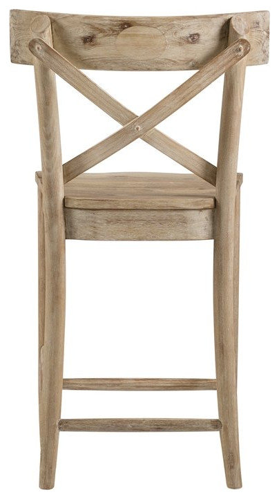Bowery Hill Solid Wood Bar Stool Chair in Natural With Square Seat ...