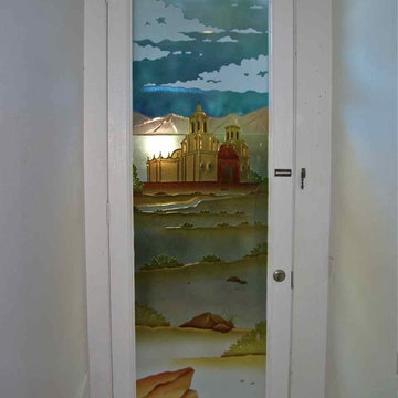 Glass Doors - Frosted Glass Front Entry Doors - CALIF XAVIER MISSION