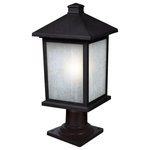 Z-Lite - Z-Lite 507PHB-533PM-BK Holbrook 1 Light Outdoor Post Mount Light in Black - The solid, timeless styling of this large outdoor pier mount makes this a versatile fixture, suiting both traditional and modern styles. Clean, white seedy glass panels are paired with a finish of black, to create a very inviting look. Made of cast aluminum, this fixture is made to endure nature, regardless of the season.