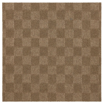 Mohawk Home Tattersall Peel and Stick Carpet Tile, Pack of 15, Mink, 24"x24"