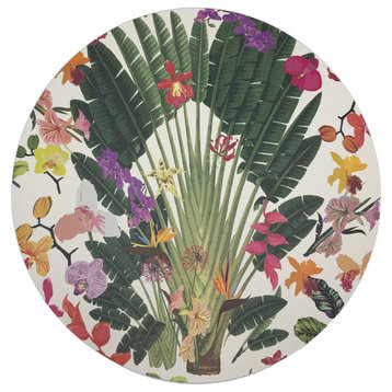 Fantasy Tropical White 16" Round Pebble Placemat, Set of 4