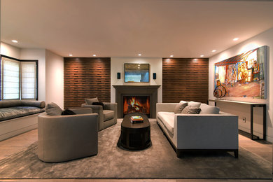 Example of a trendy living room design in Los Angeles