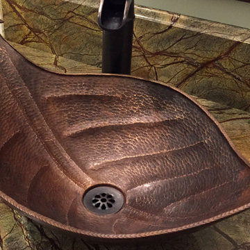 Leaf Vessel Hammered Copper Sink (PVLFDB)