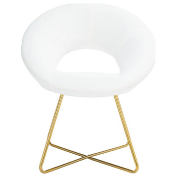 Safavieh Aliena Accent Chair, Ivory/Gold