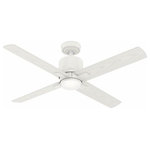 Hunter - Hunter 53430 Visalia, 52" Outdoor Ceiling Fan with Light Kit - The Visalia outdoor ceiling fan touts high-velocitVisalia 52 Inch Outd Matte White Matte WhUL: Suitable for damp locations Energy Star Qualified: n/a ADA Certified: n/a  *Number of Lights: 1-*Wattage:18w LED bulb(s) *Bulb Included:Yes *Bulb Type:LED *Finish Type:Matte White