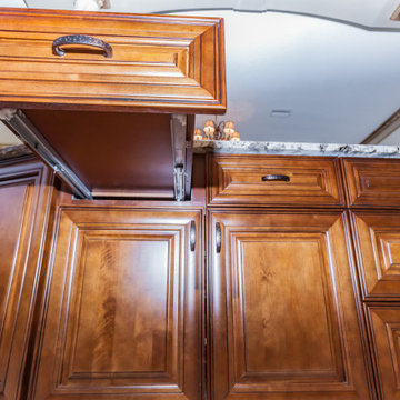 Glazed Brown Kitchen Cabinets
