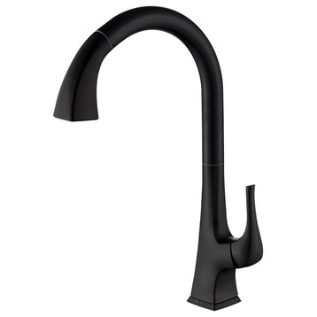 Luxier KTS20-T Single-Handle Pull-Down Sprayer Kitchen Faucet, Oil Rubbed Bronze