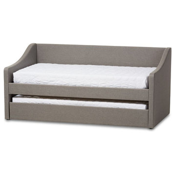 Barnstorm Upholstered Daybed With Guest Trundle Bed, Gray Fabric