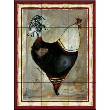 Tile Mural, French Rooster I by Jennifer Garant