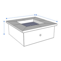 Square Fire Pit Covers 18" W X 18" D X 18" H (Grey) - Fire Pit Accessories