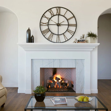 Aequa Castor Porcelain Living Room with Fireplace