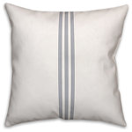 DDCG - Blue Flour Sack Stripes 18x18 Throw Pillow - With a touch of rustic, a dash of industrial, and a pinch of modern elegance, this throw pillow helps you create a warm and welcoming space in your home. The durable fabric of this item ensures it lasts a long time in your home. The result is a quality crafted product that makes for a stylish addition to your home.