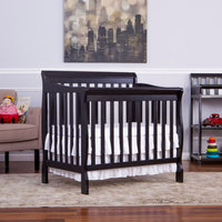 Dream On Me Aden Convertible 4-in-1 Mini Crib, Black