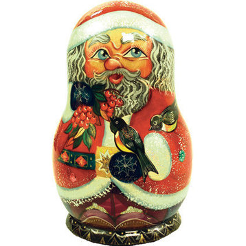Russian 5 Piece Birdy Santa Nested Doll Set