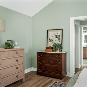 Franklin TN Home Remodel – Calming Green Interiors With Modern Rustic Touches