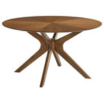Meridian Furniture - Woodson Rich Walnut Veneer Dining Table - Add a modern touch to your living space with this Woodson dining table from Meridian Furniture. Featuring a wooden top with rich walnut veneer on solid a wood base, this table is designed to last. Its midcentury modern design is the perfect fit for any contemporary living space, providing your home with a warm touch that stands out.