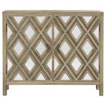 Uttermost - Uttermost Tahira Mirrored Accent Cabinet - An Updated Blend Of Casual And Contemporary With Mirrored Accents, Layered With Fir Veneers In A Geometric Argyle Pattern, Finished In Ivory And Chestnut Gray. Coordinating Iron Hardware Opens To One Fixed Interior Shelf. Uttermost's Cabinets Combine Premium Quality Materials With Unique High-style Design. With The Advanced Product Engineering And Packaging Reinforcement, Uttermost Maintains Some Of The Lowest Damage Rates In The Industry. Each Product Is Designed, Manufactured And Packaged With Shipping In Mind.