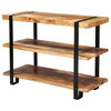 Grafton 3-Tier Open Shelf Rustic Solid Wood Industrial Bookcase