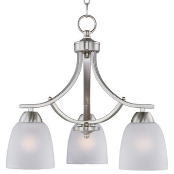 Axis 3-Light Chandelier, Satin Nickel, Frosted