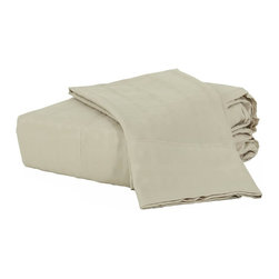 Dreamtex Home - Natalia Cavalletto Box Sheet Set, Tan, King - Sheet And Pillowcase Sets
