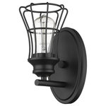 Acclaim Lighting - Acclaim Lighting IN41280BK Piers 1-Light  in Soft Style - 5 In Wide - Piers features metal framework reminiscent of thePiers 1-Light Sconce Matte BlackUL: Suitable for damp locations Energy Star Qualified: n/a ADA Certified: n/a  *Number of Lights: 1-*Wattage:60w Medium Base bulb(s) *Bulb Included:No *Bulb Type:Medium Base *Finish Type:Matte Black