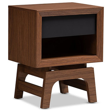 Old TV Style Nightstand With Drawer and Shelf