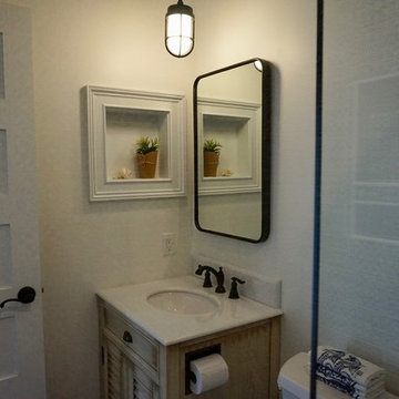 Blue moroccan tile bathroom