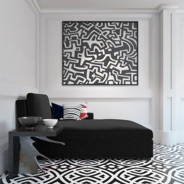 Mix Masters: Crosby Chaise in Black Jack Linen
