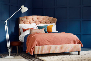 The Henrietta - Winged Headboard Upholstered bed