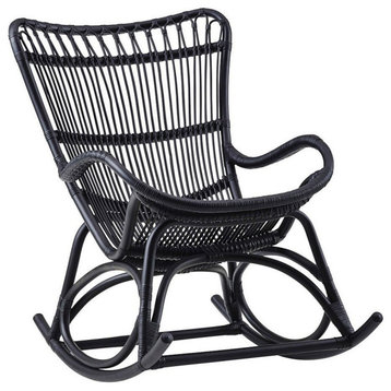 Monet Rattan Rocking Chair, Black