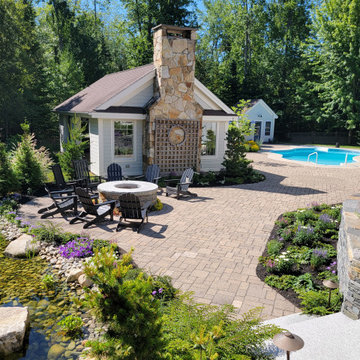 Back Yard Landscape Transformation with Incredible Water Feature