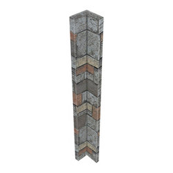 142-CT1-BRIGHTON WIDE STACKED STONE INSIDE CORNER - 48"H X 3 &frac12;" W X 1 &frac12;"D - Wall Panels
