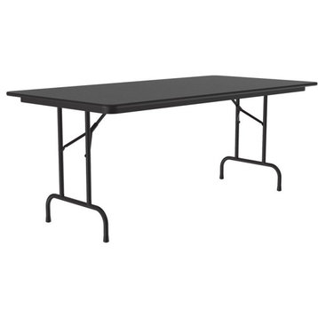 Correll 36"W x 96"D Melamine Top Folding Table in Black Granite